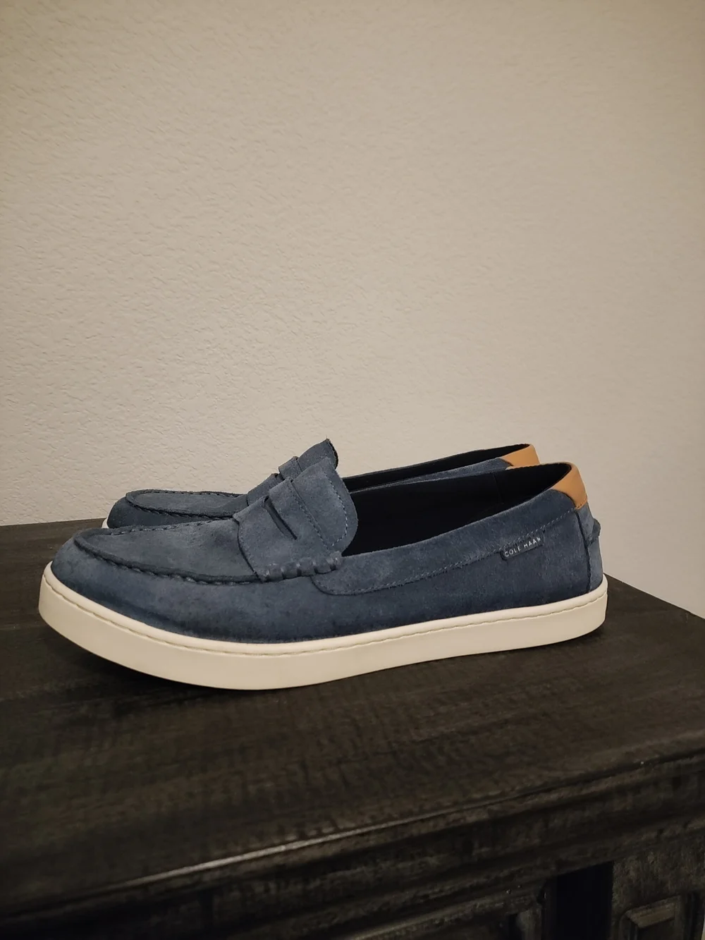 Cole Haan Men’s Blue Suede Penny Loafers